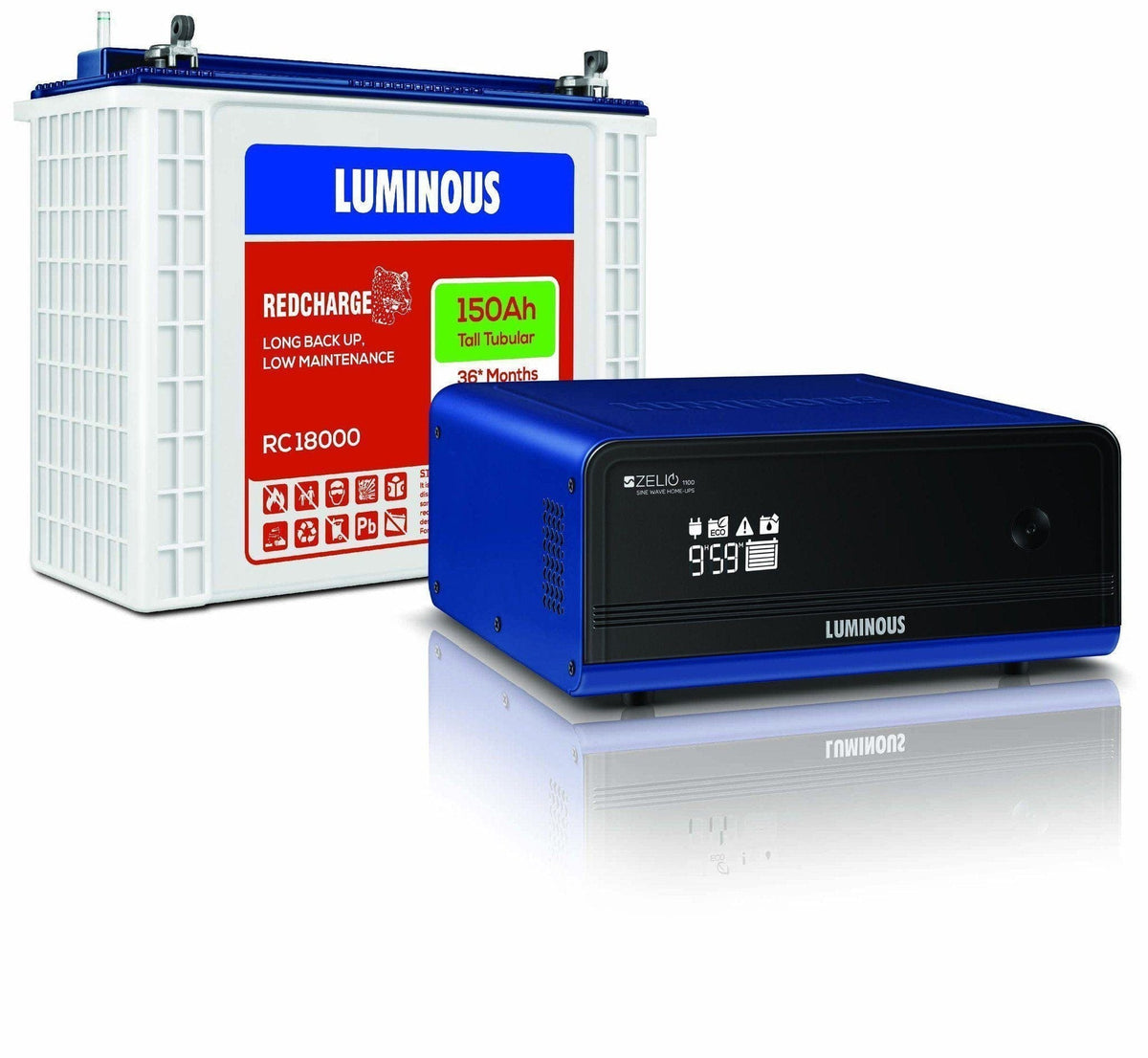 Shop Luminous Inverter Battery Set Combo Zelio 1100 + RC18000